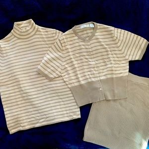 TSE Cashmere and Silk twin set with matching skirt Size L